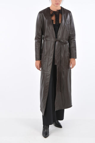 MM6 Cappotto Wrap a 3 Tasche in Nappa