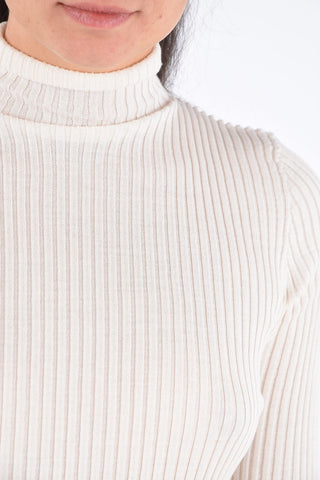 Ribbed Virgin Wool And Silk Skinny Fit Sweater