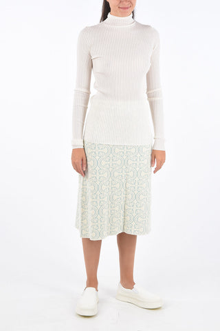 Ribbed Virgin Wool And Silk Skinny Fit Sweater