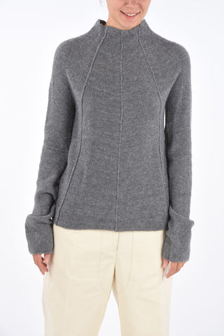 Cashmere Visible Seam Crew-Neck Sweater 