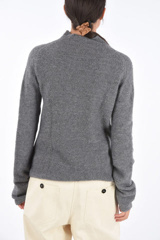 Cashmere Visible Seam Crew-Neck Sweater 