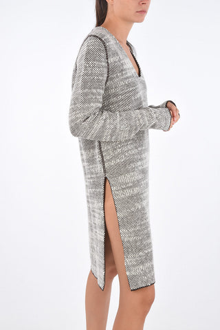 Crochet Wool Side Split Hem Dress