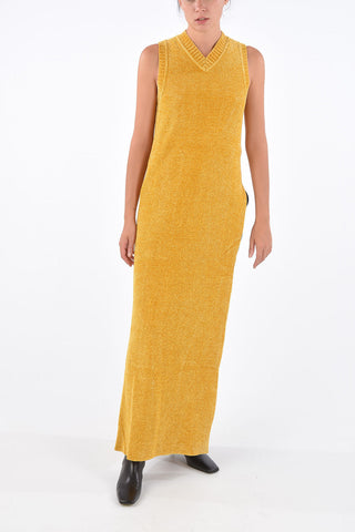 Ribbed Chenille Sleeveless Midi Dress