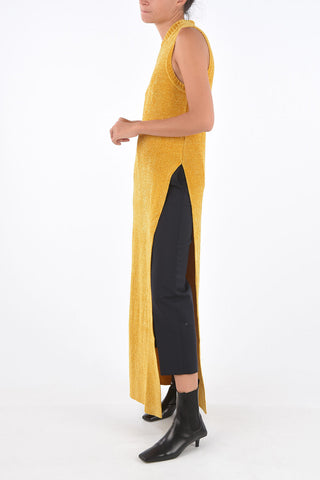 Ribbed Chenille Sleeveless Midi Dress