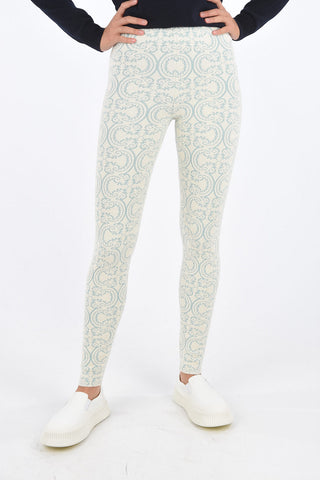 Elastic Waist Band Jacquard Leggings