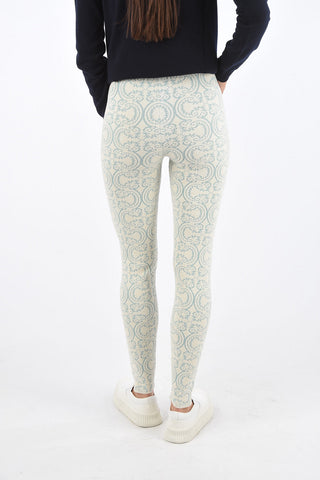 Elastic Waist Band Jacquard Leggings