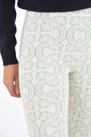 Elastic Waist Band Jacquard Leggings