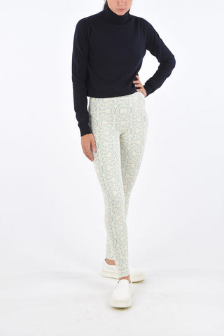 Elastic Waist Band Jacquard Leggings