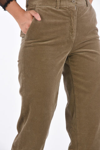 Corduroy High Waist Straight Fit Pants