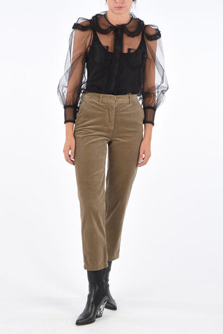 Corduroy High Waist Straight Fit Pants