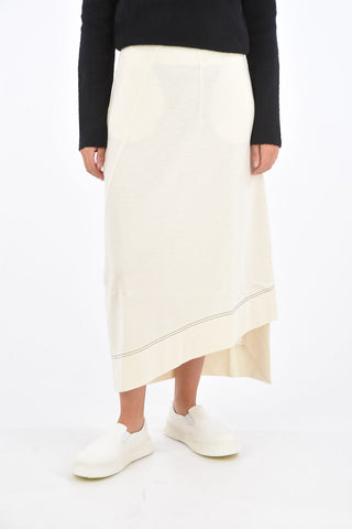 Jetted Pocket Asymmetrical Skirt