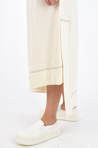 Jetted Pocket Asymmetrical Skirt