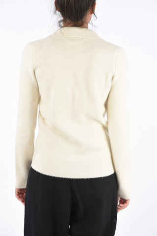 Virgin Wool Plunging Neckline Sweater
