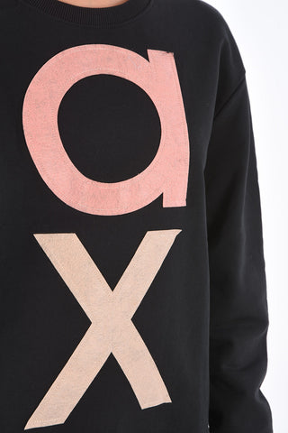 ARMANI EXCHANGE Patch Logo Applicated Crew-Neck Sweatshirt