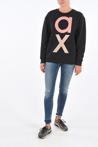 ARMANI EXCHANGE Patch Logo Applicated Crew-Neck Sweatshirt