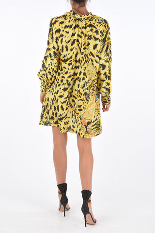 Vestito Shift a Maniche Lunghe con Stampa Tigre 