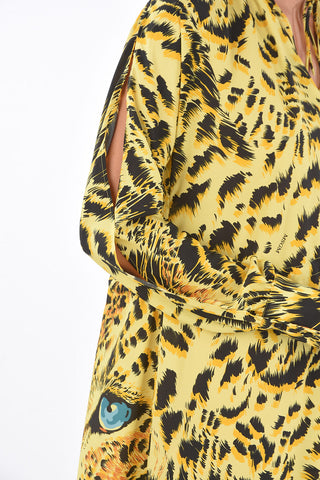 Vestito Shift a Maniche Lunghe con Stampa Tigre 