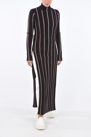Wool Side Slit Bottom Midi Dress