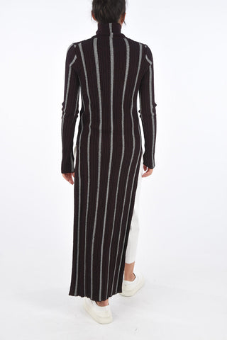 Wool Side Slit Bottom Midi Dress