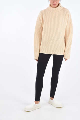Maglia a Collo Alto in Lana Crochet