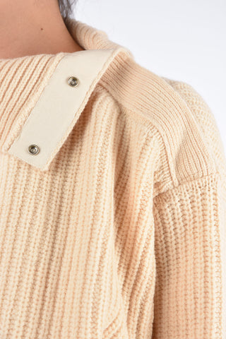 Maglia a Collo Alto in Lana Crochet