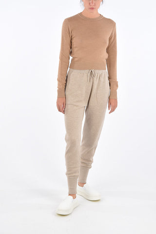 Virgin Wool Cropped Crew-Neck Sweater