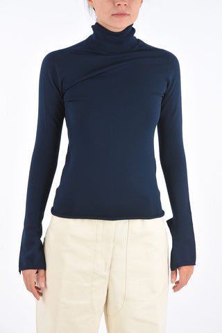 Unstructured Sleeve Skinny Fit Turtle-Neck Sweater