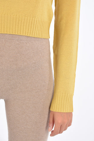 Virgin Wool Cropped Crew-Neck Sweater