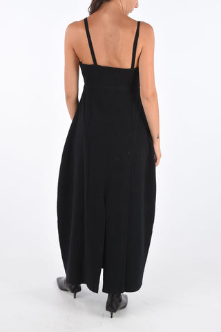 Virgin Wool Sweetheart Neckline Midi Dress