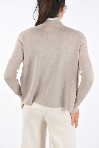 Cashmere and Silk No Buttoned Cardigan