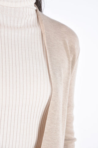 Cashmere and Silk No Buttoned Cardigan