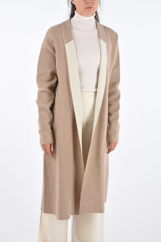 Jetted Pocket No Button Long-Line Cardigan
