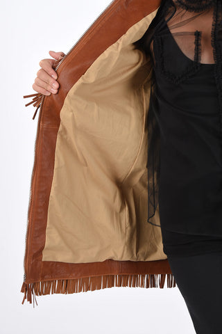 Leather Jacket with Fringes