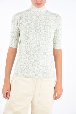 Jacquard Short Sleeve Sweater