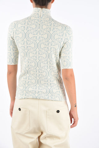 Jacquard Short Sleeve Sweater