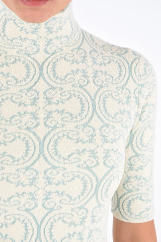Jacquard Short Sleeve Sweater