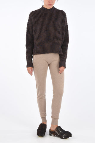 Crochet Asymmetrical Crew-Neck Sweater