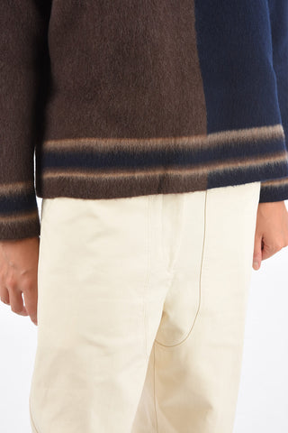 Color Block Virgin Wool Crewneck Sweater