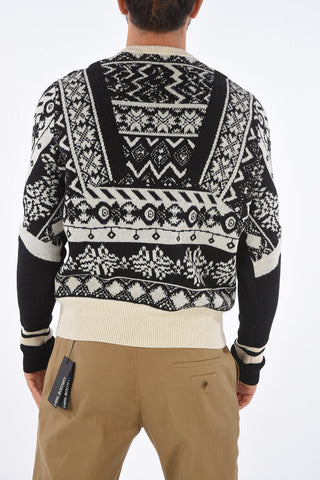 Wool Blouson Fit Fair Isle Sweater