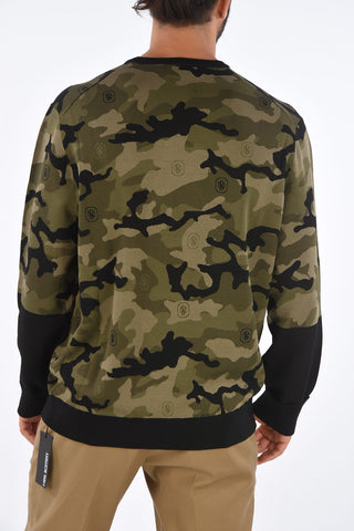 Maglia Girocollo loose Fit in Tessuto Monogram 