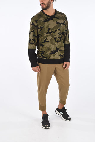 Maglia Girocollo loose Fit in Tessuto Monogram 
