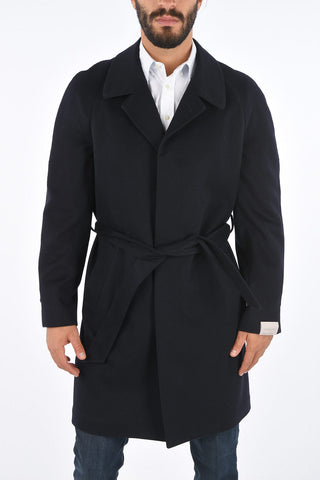 Virgin Wool Half-Lined Belted Coat