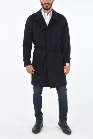 Virgin Wool Half-Lined Belted Coat