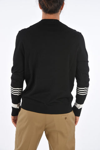 Maglia Girocollo Slim Wide Fit con Bande a Contrasto