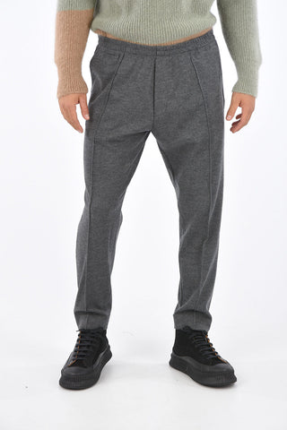 Wool Trousers with Elastic Waistband