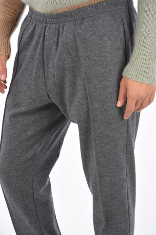 Wool Trousers with Elastic Waistband