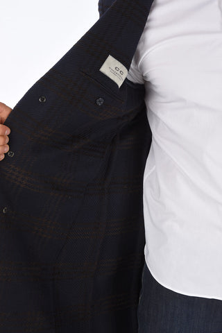 CC COLLECTION Tartan Wool Flap Pocket Coat