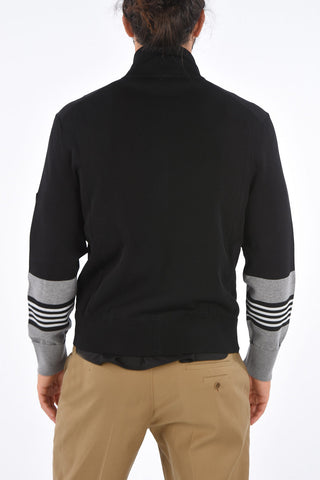 Felpa Full Zip Slim Fit con Maniche a Contrasto