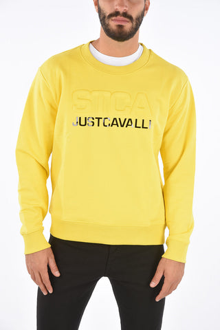 Crew-Neck Embossed Sweatshirt