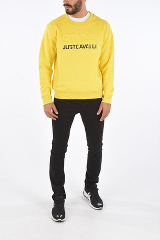 Crew-Neck Embossed Sweatshirt